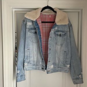 Free people Sherpa denim jacket